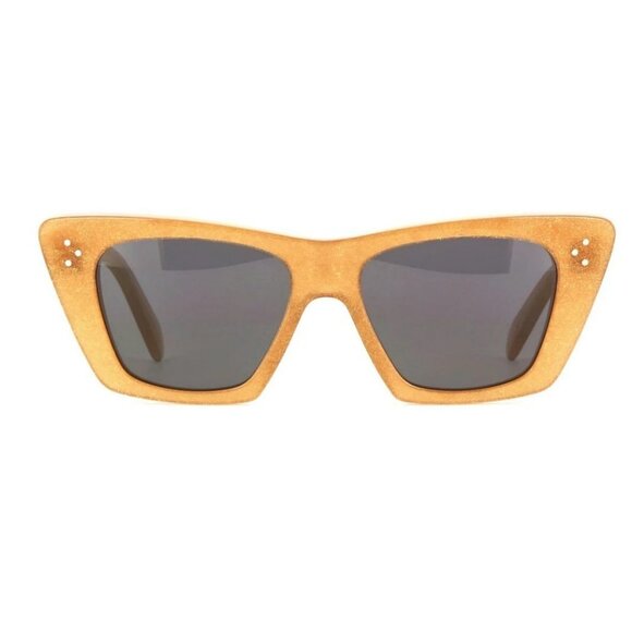 CELINE cat eye women's sunglasses + case Brown with glitter 51mm CL401871 - Picture 2 of 15